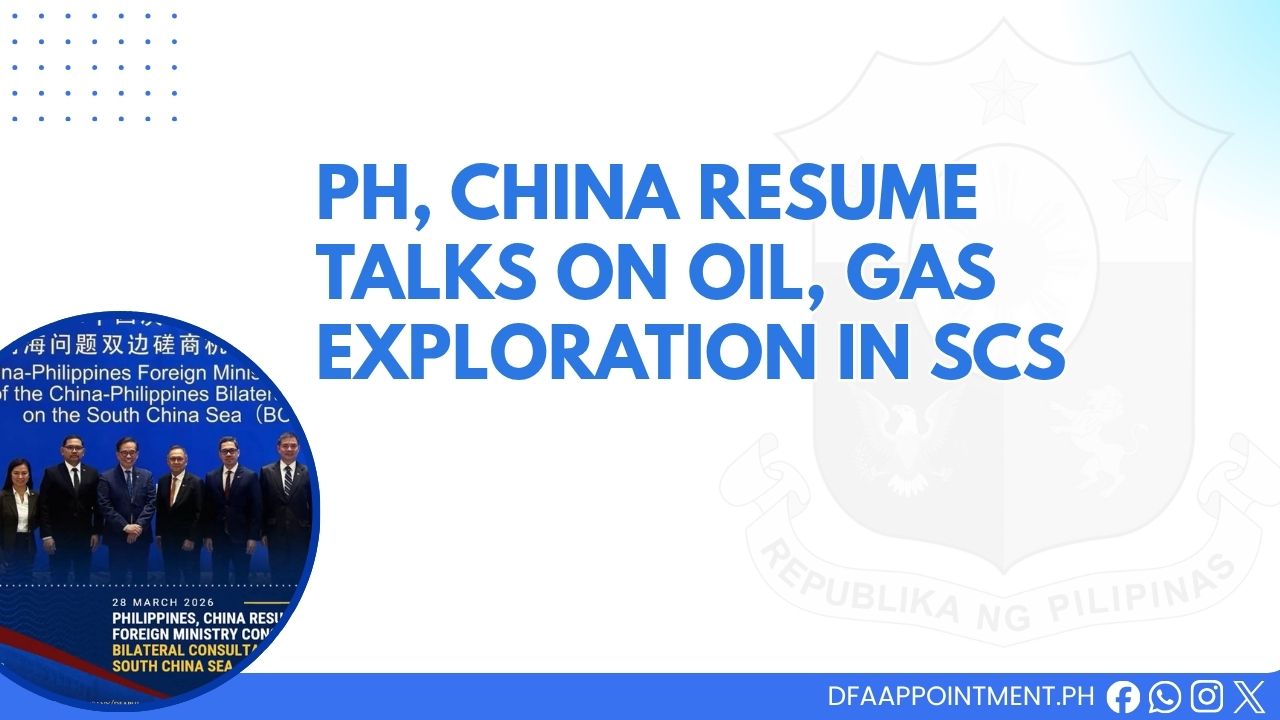 PH China Resume Talks Oil Gas Exploration in South China Sea