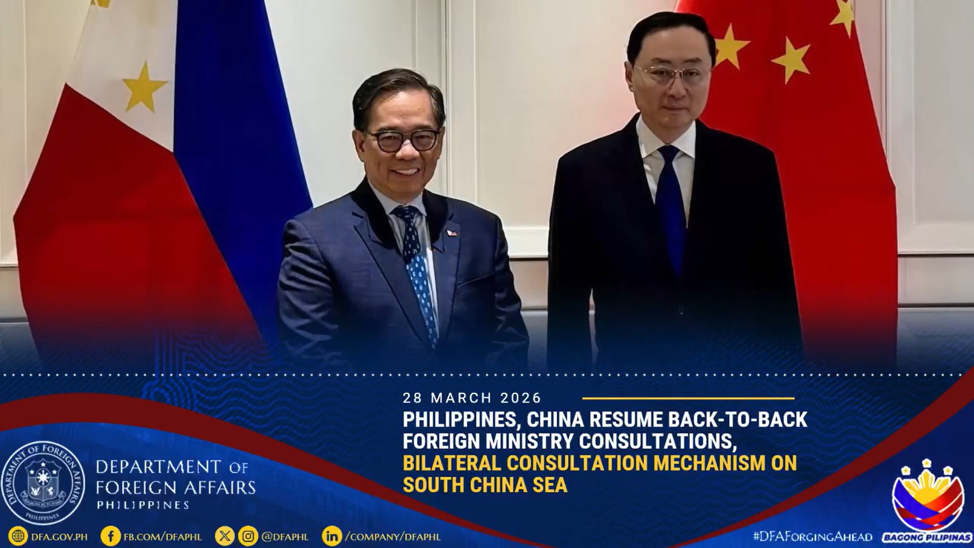 PH China Resume Talks Oil Gas Exploration in South China Sea