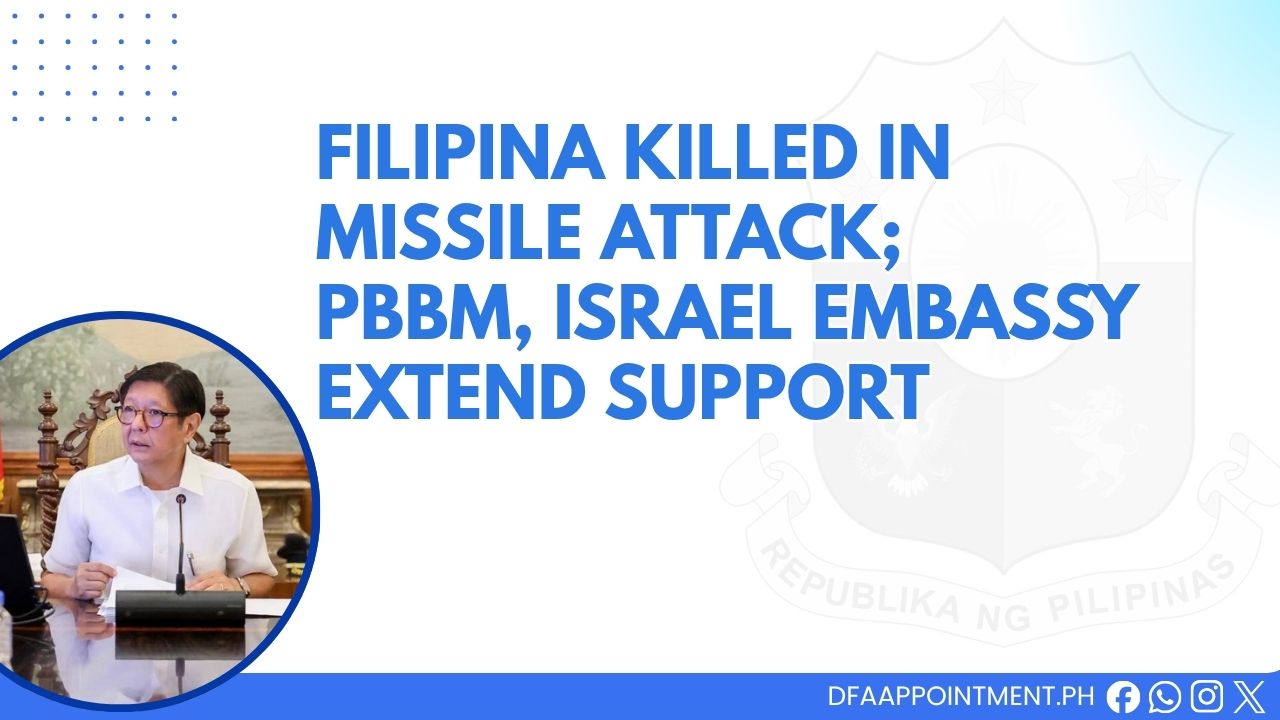 Another Filipina Killed Missile Attack PBBM Israel Embassy Extend Support