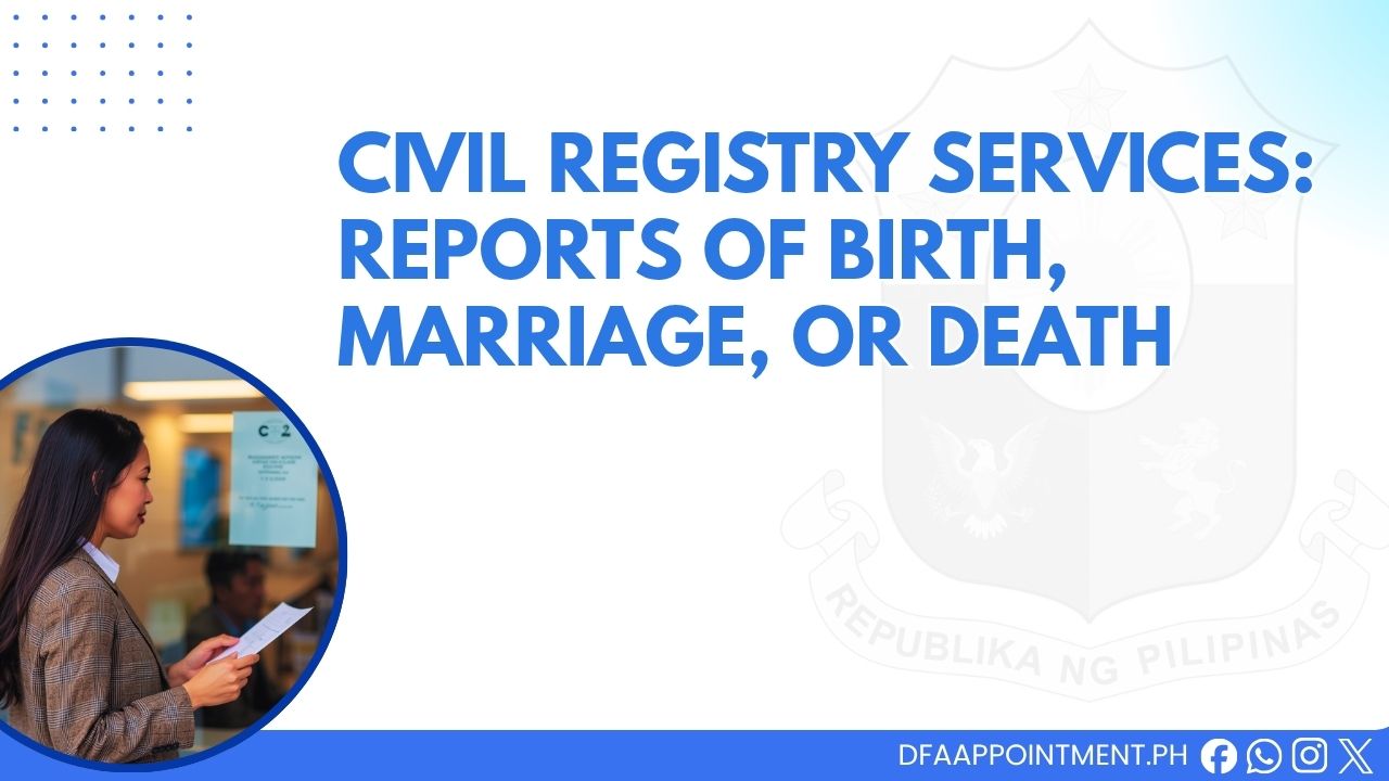 Civil Registry Services Filing Reports Birth Marriage Death